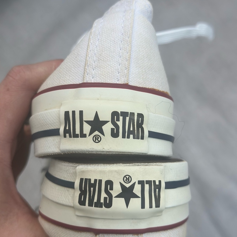 Converse White Canvas Sneakers with Red Trim - Picture 5 of 10